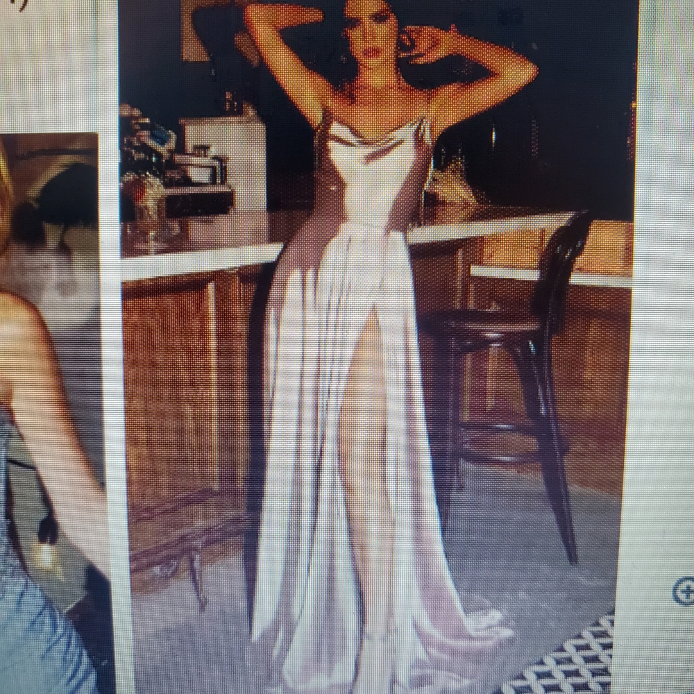 Elegant Silver Evening Gown